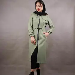 خرید آنلاین پالتو مدل فوتر بلند کلاه دار با کیفیت دوخت عالی و شیک در مد شیک