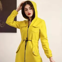 خرید آنلاین پالتو مدل فوتر بلند کلاه دار با کیفیت دوخت عالی و شیک در مد شیک