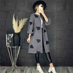 خرید آنلاین پالتو مدل مزونی مخمل کبریتی آستردار دخترانه و شیک در مدشیک