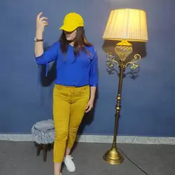 خرید آنلاین شومیز یقه گرد کد 6996 شیک و دخترانه در مد شیک