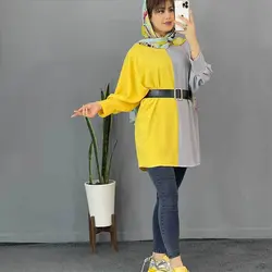 مانتو ابر و بادی دو رنگ - مانتو ابر و بادی دو رنگ کوتاه و شیک با دوخت عالی در مدشیک