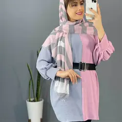 مانتو ابر و بادی دو رنگ - مانتو ابر و بادی دو رنگ کوتاه و شیک با دوخت عالی در مدشیک