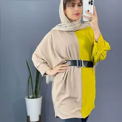 مانتو ابر و بادی دو رنگ - مانتو ابر و بادی دو رنگ کوتاه و شیک با دوخت عالی در مدشیک