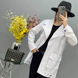 خرید آنلاین مانتو کتی دو جیب شیک با کیفیت دوخت بالا در مد شیک