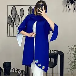 خرید آنلاین مانتو مدل کتی آستین کلوش گل دار دخترانه با کیفیت دوخت بالا درمد شیک