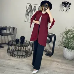 خرید آنلاین مانتو مدل کتی آستین کلوش گل دار دخترانه با کیفیت دوخت بالا درمد شیک