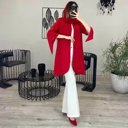 خرید آنلاین مانتو مدل کتی آستین کلوش گل دار دخترانه با کیفیت دوخت بالا درمد شیک