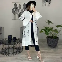 خرید آنلاین مانتو مدل مزونی خامه دوزی بلند با کیفیت دوخت بالا در مد شیک