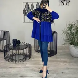 خرید آنلاین مانتو مدل کراش مزونی کوتاه با کیفیت دوخت بالا در مد شیک