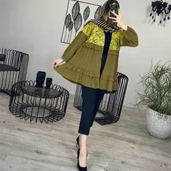 خرید آنلاین مانتو مدل کراش مزونی کوتاه با کیفیت دوخت بالا در مد شیک