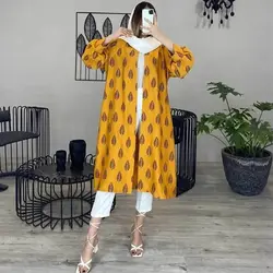 خرید آنلاین مانتو مدل مزونی آستین پف بلند و شیک با دوخت عالی در مد شیک