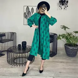 خرید آنلاین مانتو مدل مزونی آستین پف بلند و شیک با دوخت عالی در مد شیک