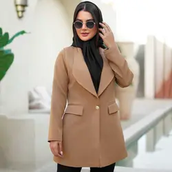 مانتو کتی یقه آرشال تک دکمه کد 339