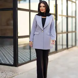 مانتو کتی یقه آرشال تک دکمه کد 339