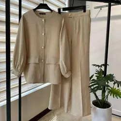 خرید ست مانتو و شلوار جلو دکمه کد 221|مانتو شلوار شیک بیرونی