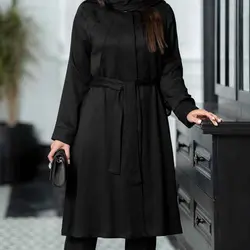 مانتو بهاره کمربند دار کد 625|خرید اینترنتی مانتو بهاره جدید