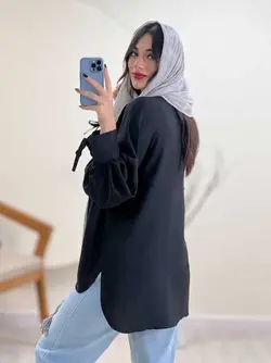 مانتو شومیزی آستین بندی کد 0302|مانتو شومیزی جلو بسته کوتاه