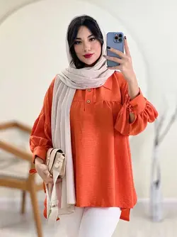 مانتو شومیزی آستین بندی کد 0302|مانتو شومیزی جلو بسته کوتاه