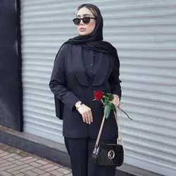ست کت و شلوار مازراتی یقه آرشال مشکی|کت و شلوار مازراتی مشکی