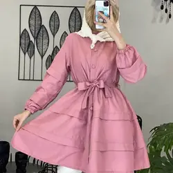 خرید آنلاین مانتو عروسکی دامنی شیک و دخترانه با دوخت عالی در مد شیک