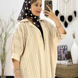 خرید آنلاین مانتو کیمونو بغل چاک بلند و شیک با کیفیت دوخت بالا در مد شیک