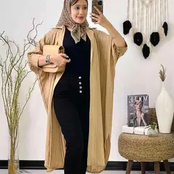 خرید آنلاین مانتو کیمونو بغل چاک بلند و شیک با کیفیت دوخت بالا در مد شیک