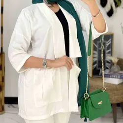 مانتو کرسپو یقه آمریکایی - مانتو کرسپو یقه آمریکایی کوتاه و شیک با کیفیت دوخت بالا در مدشیک