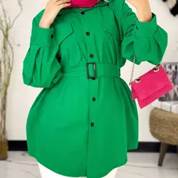 مانتو دو جیب آستین مچ - مانتو دو جیب آستین مچ کوتاه و دخترانه با کیفیت دوخت بالا در مدشیک