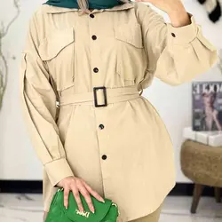 مانتو دو جیب آستین مچ - مانتو دو جیب آستین مچ کوتاه و دخترانه با کیفیت دوخت بالا در مدشیک