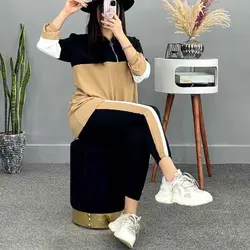 ست مانتو و شلوار پرچمی - ست مانتو و شلوار ابروبادی اسپرت و دخترانه با کیفیت دوخت بالا
