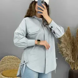 خرید مانتو شومیزی بغل بند دار با کیفیت دوخت بالا در مدشیک