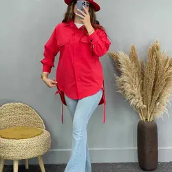 خرید مانتو شومیزی بغل بند دار با کیفیت دوخت بالا در مدشیک