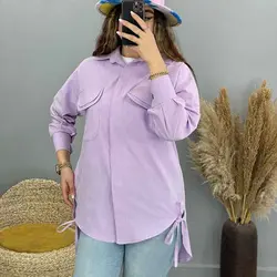 خرید مانتو شومیزی بغل بند دار با کیفیت دوخت بالا در مدشیک