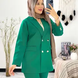 ست کت و شلوار یقه انگلیسی - کت و شلوار چهار دکمه زنانه مازراتی با دوخت عالی و تنوع زیاد
