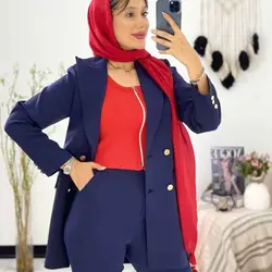 ست کت و شلوار یقه انگلیسی - کت و شلوار چهار دکمه زنانه مازراتی با دوخت عالی و تنوع زیاد