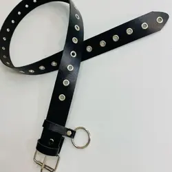 کمربند تک پانچ باریک کد 998 - کمربند تک پانچ دخترانه مشکی و اسپرت