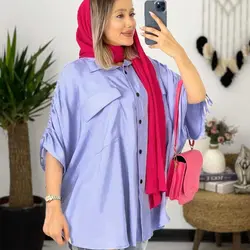 مانتو پانچ آستین گت دار کد 256 - مدل مانتو پانچ کوتاه و دخترانه
