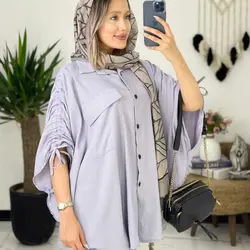 مانتو پانچ آستین گت دار کد 256 - مدل مانتو پانچ کوتاه و دخترانه