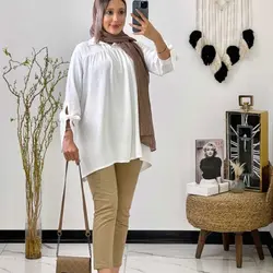 مانتو جلو بسته یقه مردانه کد 421 - مانتو جلو بسته کوتاه و اسپرت