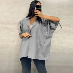 مانتو پانچ حلقه ای کد 136 - مدل مانتو پانچ کوتاه و دخترانه