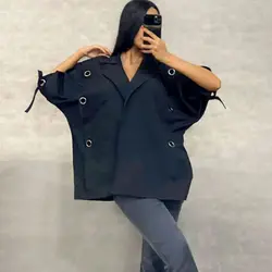 مانتو پانچ حلقه ای کد 136 - مدل مانتو پانچ کوتاه و دخترانه