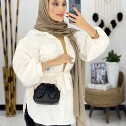 خرید مانتو میکرو آستین پفی کد 643 | مانتو میکرو عروسکی