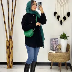 مانتو مخمل کبریتی جیب دار کد 647 | مانتو مخمل کبریتی دخترانه