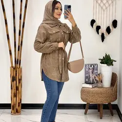مانتو مخمل کبریتی جیب دار کد 647 | مانتو مخمل کبریتی دخترانه