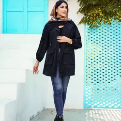 خرید مانتو میکرو یقه انگلیسی کمر گت | مانتو میکرو پاییزی