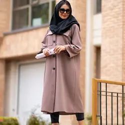 خرید مانتو دانشجویی بلند آستین پاگن دار | در بوتیک مدشیک