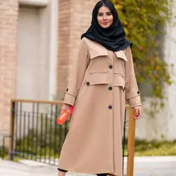 خرید مانتو دانشجویی بلند آستین پاگن دار | در بوتیک مدشیک