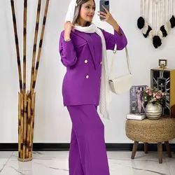 ست کت و شلوار دو جیب نما کد 621 - ست کت و شلوار زنانه و دخترانه