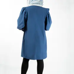 مانتو میکرو یقه گرد آستین پفی | خرید مانتو میکرو پاییزه