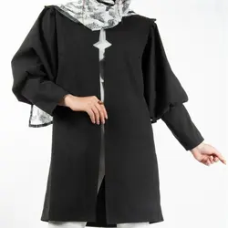 مانتو میکرو یقه گرد آستین پفی | خرید مانتو میکرو پاییزه